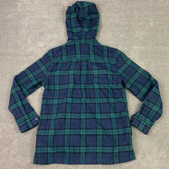 LL Bean Fleece Lined Hooded Shirt Jacket Shacket Women's Small Plaid Hoodie - Picture 5 of 10